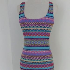 Reverse Multicolored Weaved Tribal Bodycon Dress